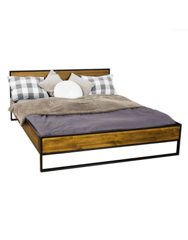 Loftowe łóżko 140 metal drewno