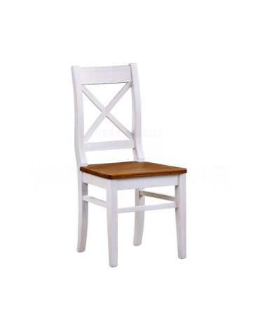 Dwukolorowe krzesło z drewna HN-SIL-25