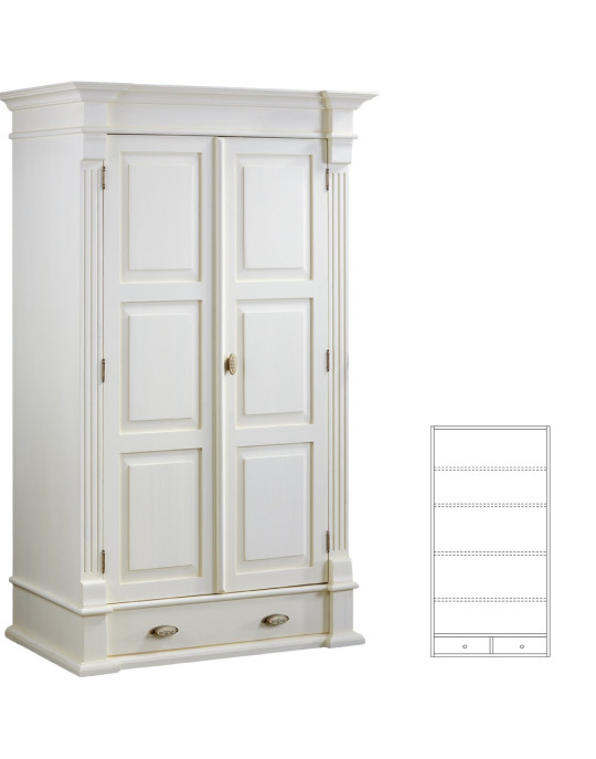 Biała stylowa szafa DC-SAV-67-B Biała stylowa szafa DC-SAV-67-B